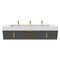 Castello Usa Nile 84-inch Black Vanity Set with White Top and Gold Handles CB-MC-84BLK-GLD-2053-WH - alternate 4